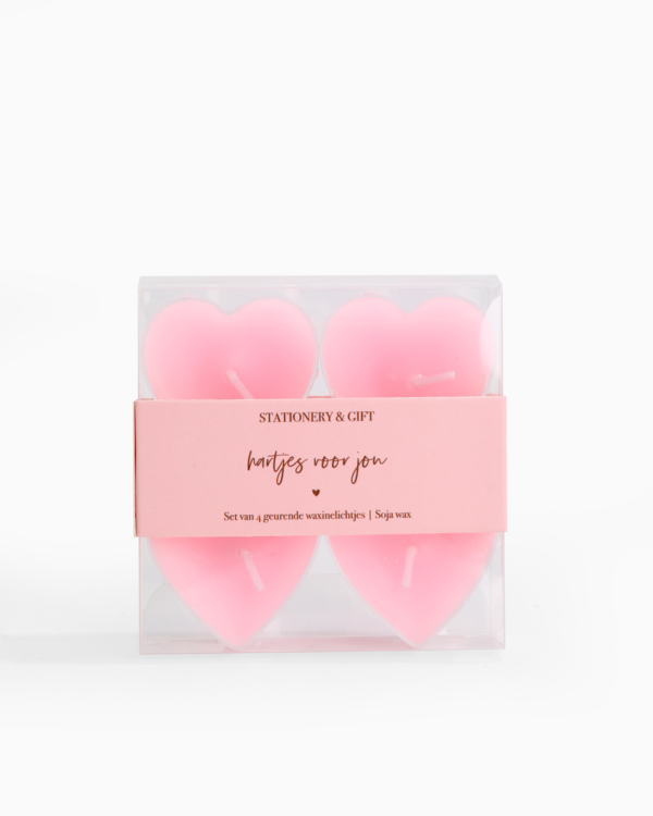 waxinehartjes waxinelichtjes hart roze