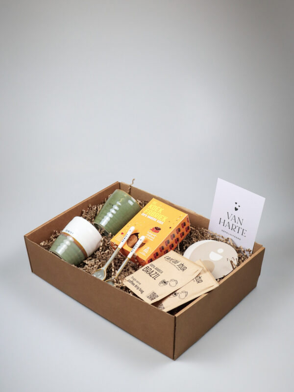 Cadeaupakket van harte gefeliciteerd - Met koffie mokken