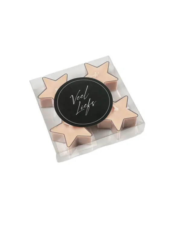 Rustik Lys waxinelicht Ster - Beige (Skin)