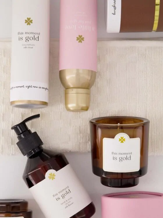 Zusss geurkaars glas in koker - This moment is gold