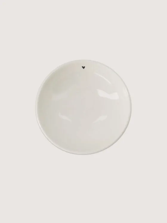 Zusss dipschaaltje rond - hartje zwart/wit Zusss dipschaaltje rond - hartje zwart/wit