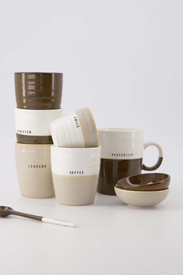 Zusss Espressomok Smile - Wit/Zand 0703-0041-7011 Zusss Espressomok Smile - Wit/Zand