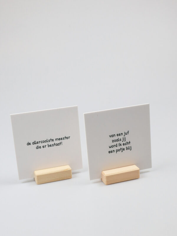 Quote blockie juf cadeau - Van een juf zoals jij word ik blij