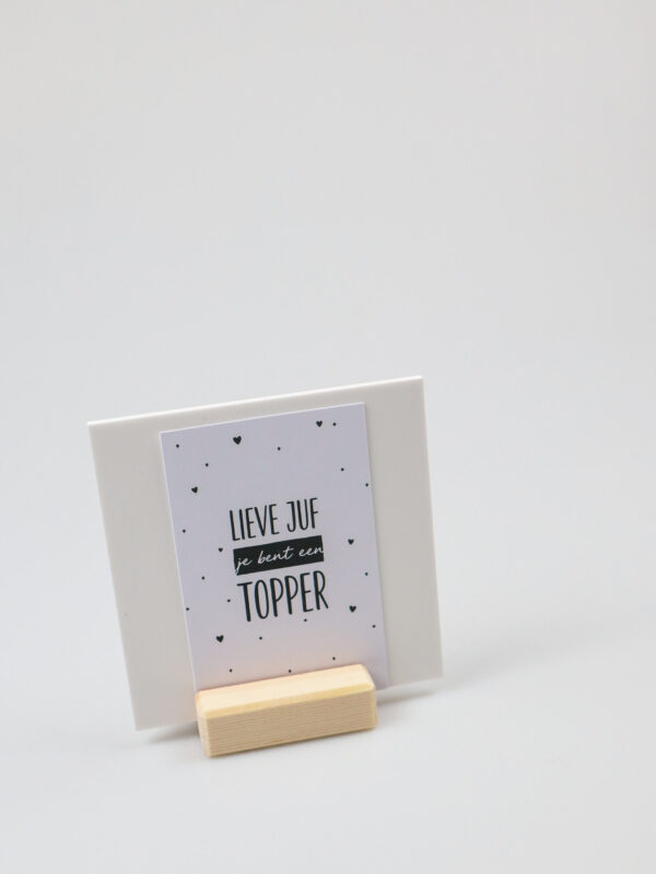 Quote blockie juf cadeau - Van een juf zoals jij word ik blij