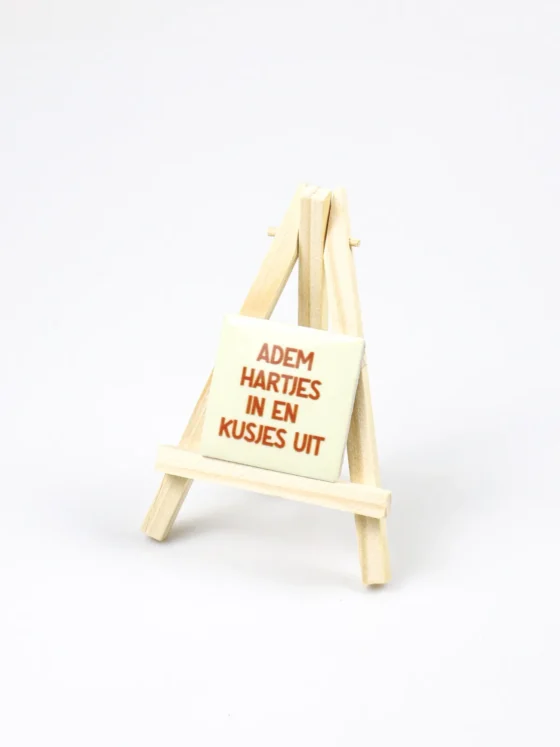 Magneet tegeltje - Adem hartjes in en kusjes uit (Excl. houten ezel)
