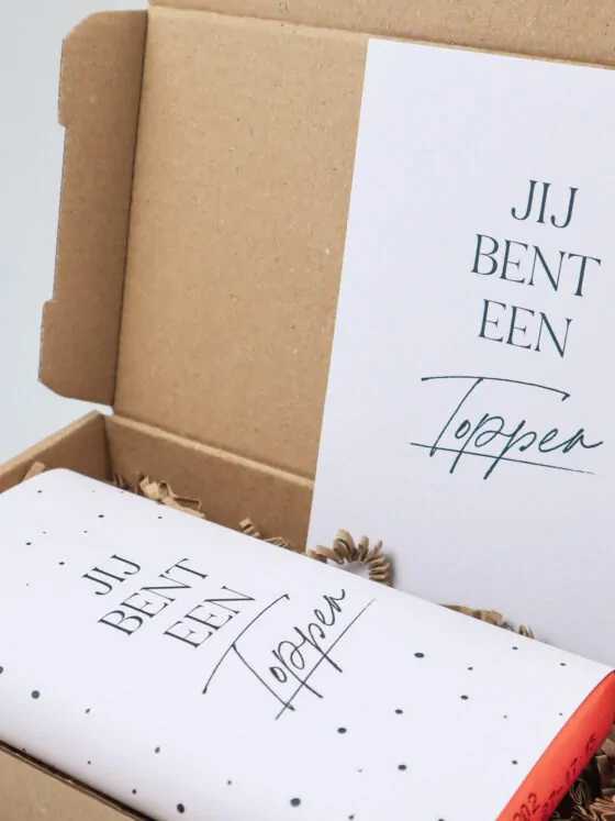 Brievenbuscadeau jij bent een topper met Tony's Chocolonely