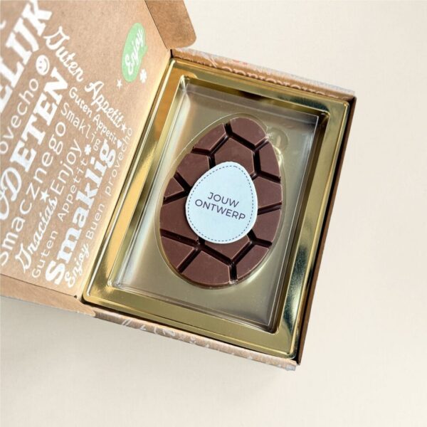 Chocolade paasei melk - In verzenddoos | Eigen logo