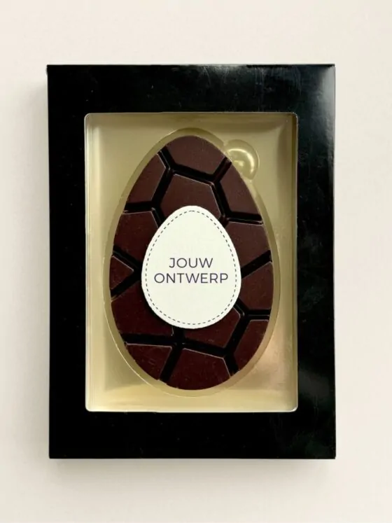 Chocolade paasei puur eigen logo - luxe geschenkdoos