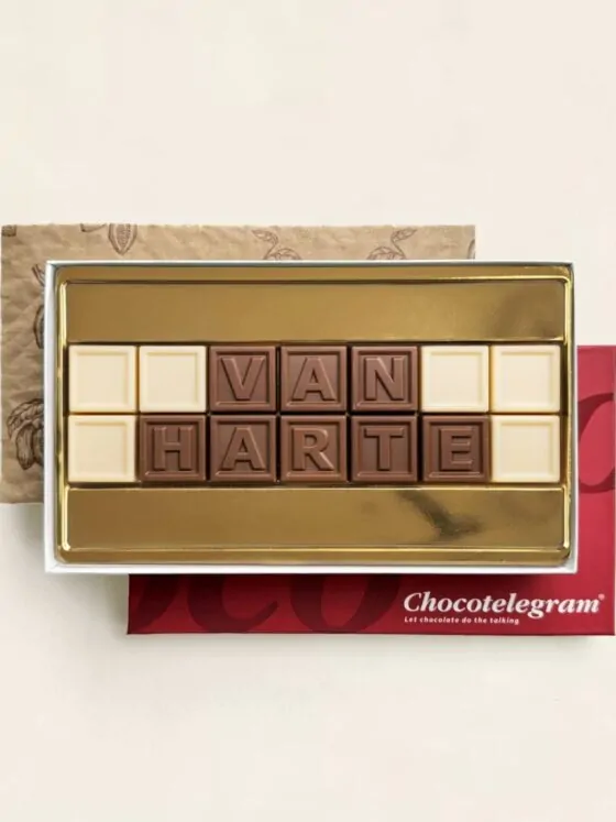ChocoTelegram Van harte - Geschenkdoos