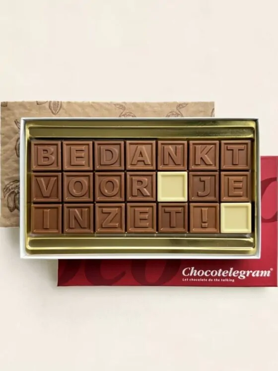 ChocoTelegram Bedankt voor je inzet! - geschenkdoos