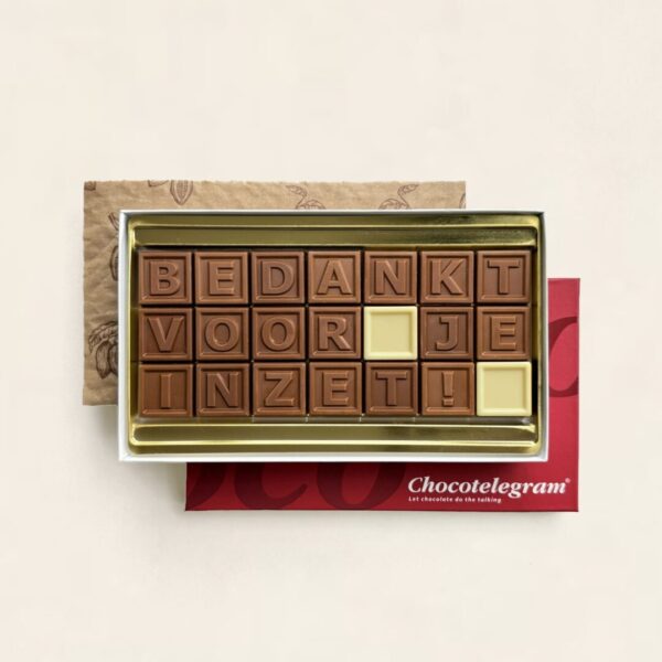ChocoTelegram Bedankt voor je inzet! - geschenkdoos