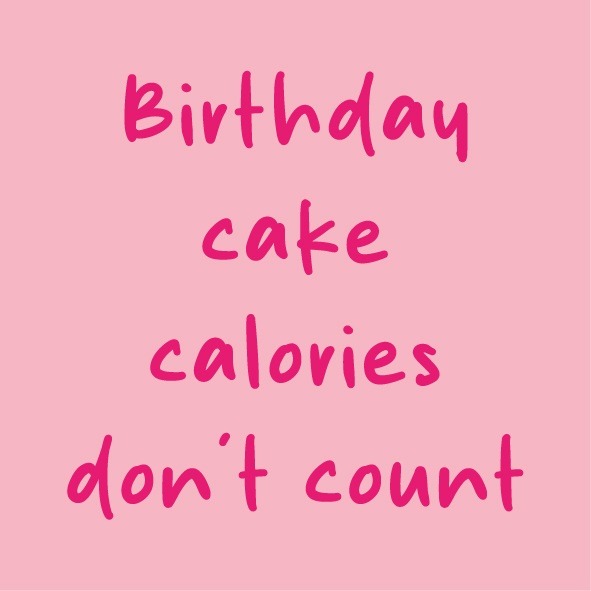 Magneettegeltje - Birthday cake calories