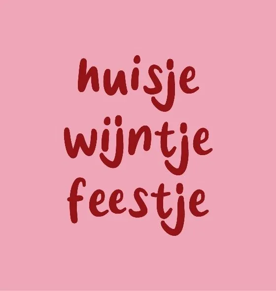 Magneettegeltje - Huisje wijntje feestje
