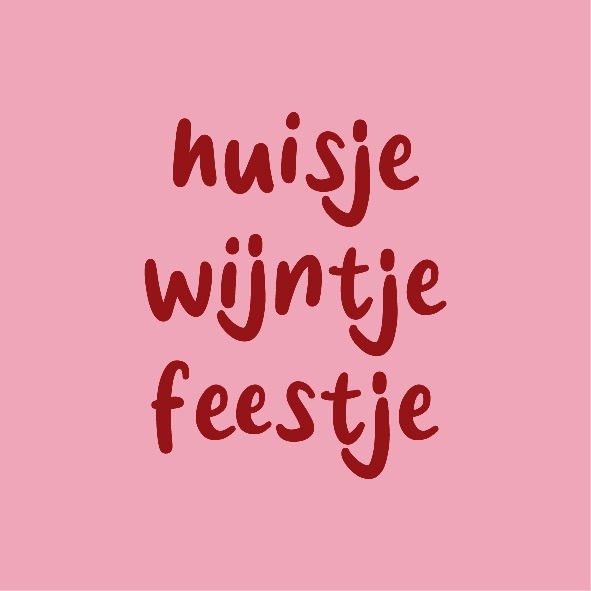 Magneettegeltje - Huisje wijntje feestje