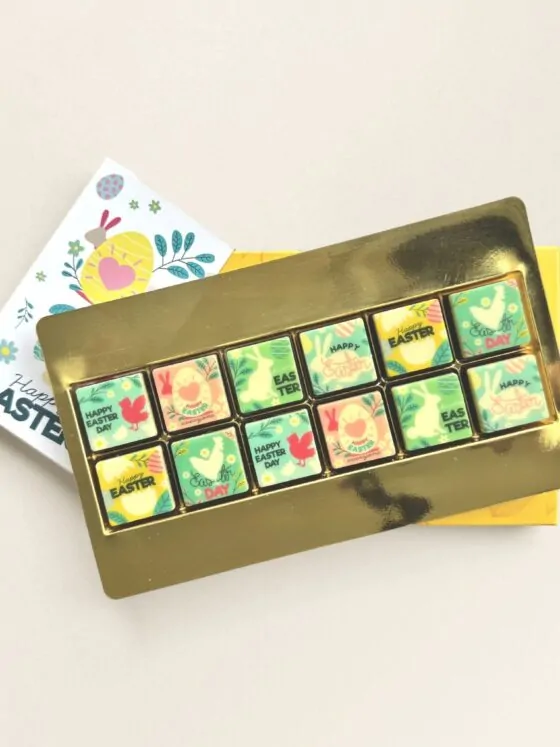 Chocoladeblokjes Pasen in geschenkdoos