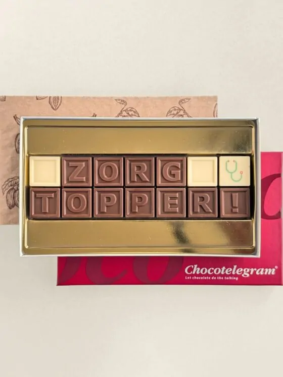ChocoTelegram Zorg topper! - Geschenkdoos