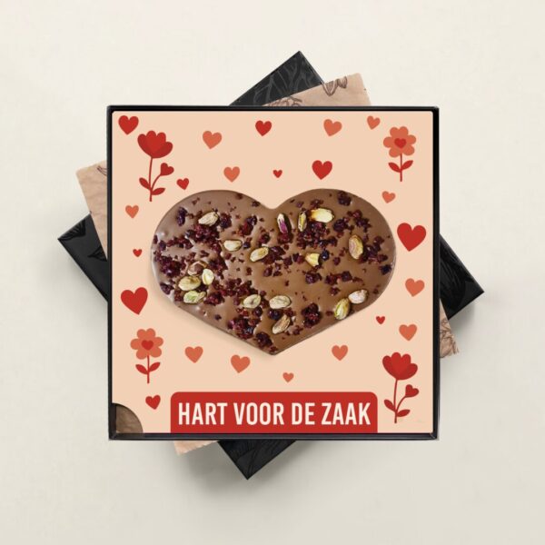 Chocolade hart voor de zaak luxe notenmix - geschenkdoos