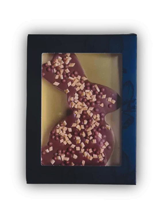 Chocolade paashaas met karamel - melk in geschenkdoos