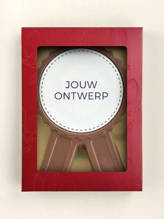 Chocolade medaille eigen ontwerp - Geschenkdoos