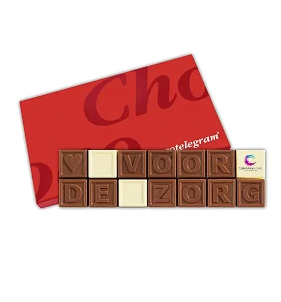 ChocoTelegram Hart voor de zorg eigen logo - Geschenkdoos