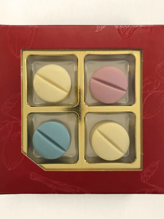 Chocolade beterschap pillen - Geschenkdoos 8 stuks