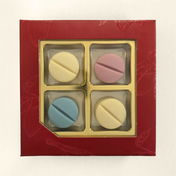 Chocolade beterschap pillen - Geschenkdoos 8 stuks