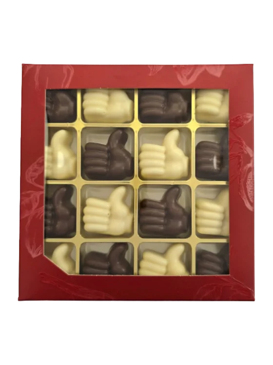 Chocolade duimpje wit - geschenkdoos 16 stuks
