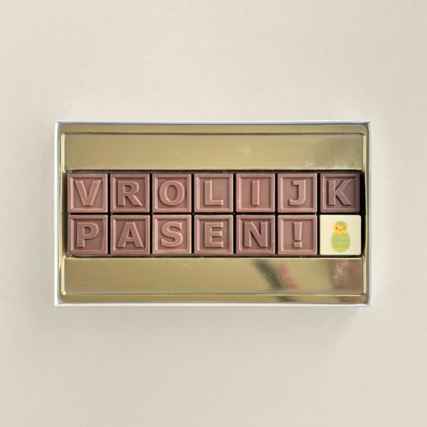 ChocoTelegram Vrolijk Pasen - melk/wit chocolade ChocoTelegram Vrolijk Pasen - melk/wit chocolade