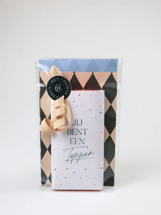 Klein cadeau topper chocolade - Jij bent een topper