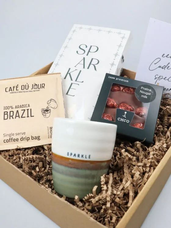 Cadeaupakket Sparkle met Zusss Mok, Koffie en Chocolade