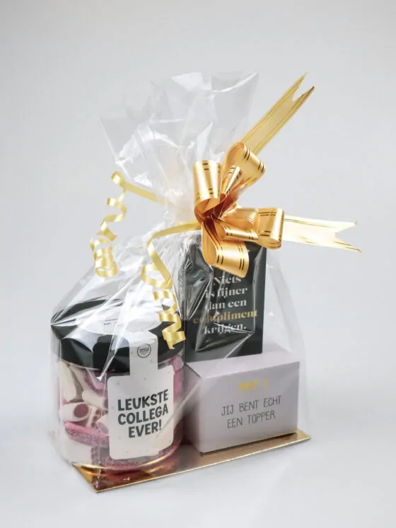 Luxe cadeauzak collega - Jij bent echt een topper Luxe cadeauzak collega - Jij bent echt een topper