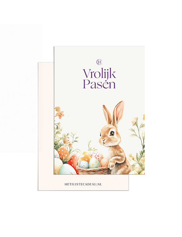A7 kaartje Vrolijk Pasen met haas