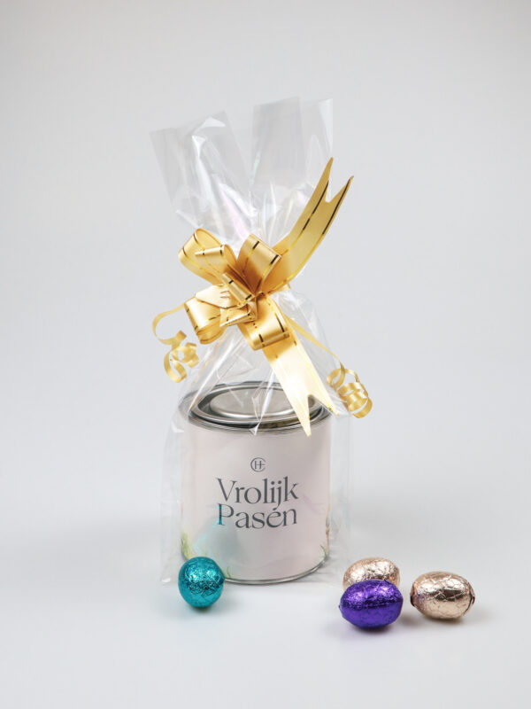 Blikje snoep cadeau - Vrolijk Pasen met haas