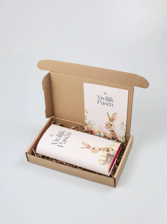 Brievenbuscadeau Vrolijk Pasen met Tony's Chocolonely haas