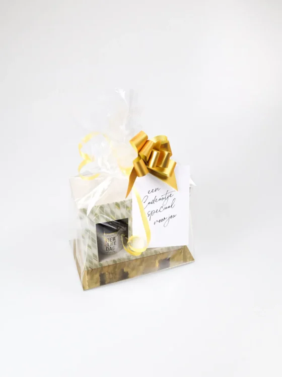 Luxe cadeauzak – handzeep en lotion “vier elke dag” & “geniet vandaag”