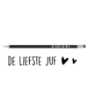 Potlood de liefste juf – zwart potlood met witte opdruk