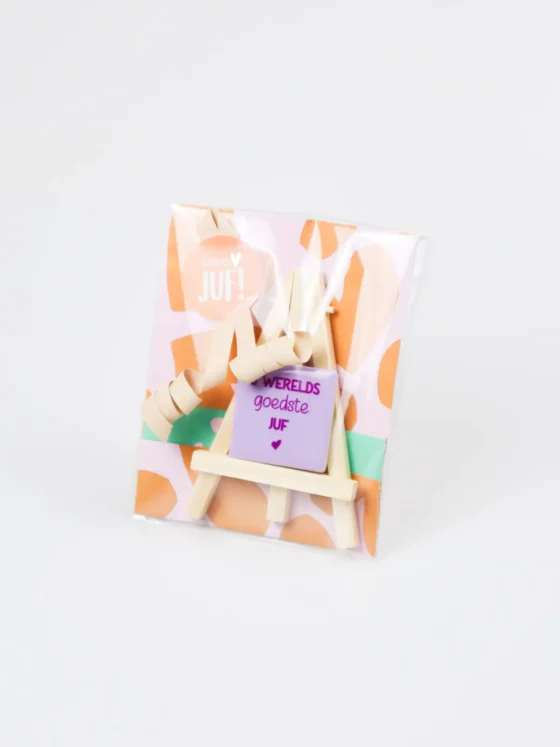 Juffencadeau - Magneet tegeltje met standaard